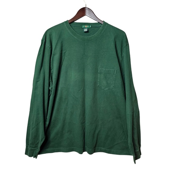 JCREW XXL Dark Green Long Sleeve Pocket Shirt Men’s - Perfect Condition - Picture 1 of 4